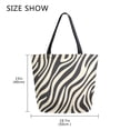 thumbnail image 5 of FORMRS Womens Canvas Tote Bag with Zipper Inner Pocket Shoulder Handbag, Black Lines, 5 of 7