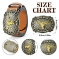 thumbnail image 5 of SENDEFN Western Cowboy Belt for Men Women Longhorn Bull Buckle Belts Floral Engraved Embossed Pattern 1.5" Wide for Jeans, 5 of 7