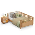 thumbnail image 3 of Mirightone Baby Low to Ground Montessori Wood Bed Frame with Slats and Removable Side Rails, Twin Size, 3 of 8