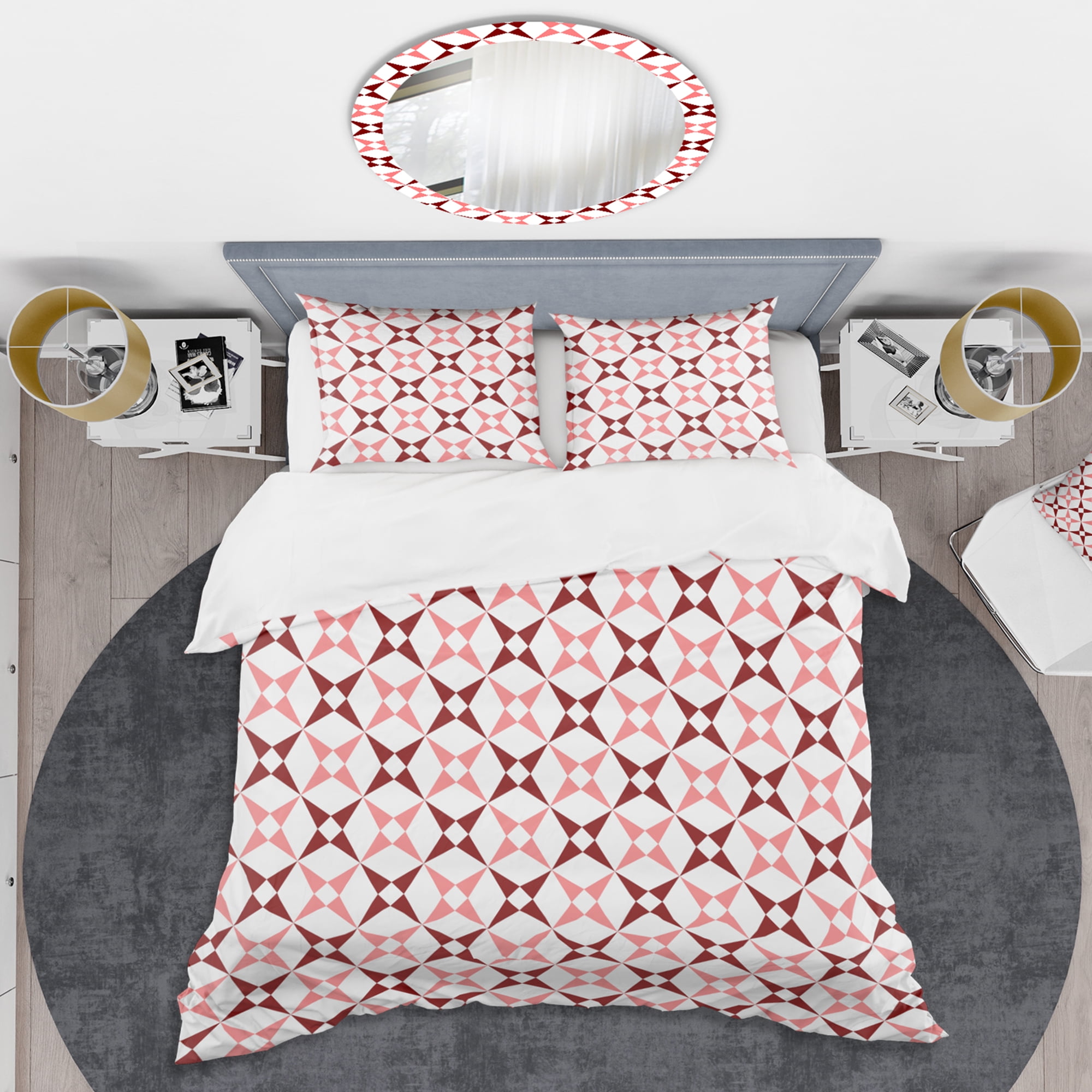 Designart 'Retro Grid Pattern I' Mid-Century Modern Duvet Cover Set