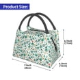 thumbnail image 2 of Yiaed Floral In Teal Print Lunch box lunch bag Portable Insulated Lunch Box for Women Men Cooler Tote Bag with Front Pocket for Work Picnic Travel, 2 of 6