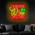thumbnail image 3 of C-CRAFT I'm Dreaming Of A Wine Christmas Neon Led Light Wall Art for Wine Bar Pub Decor, 3 of 4