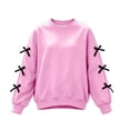 thumbnail image 2 of Jalioing Crew Neck Sweatshirt for Teen Girls Casual Fashion Long Sleeve Bowknot Pullover Tops Solid Cute Shirts 3-14 Years, 2 of 8