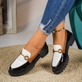 thumbnail image 5 of OKBOP Women's Patent Leather Loafers, Round Toe Buckle Strap, 5 of 5