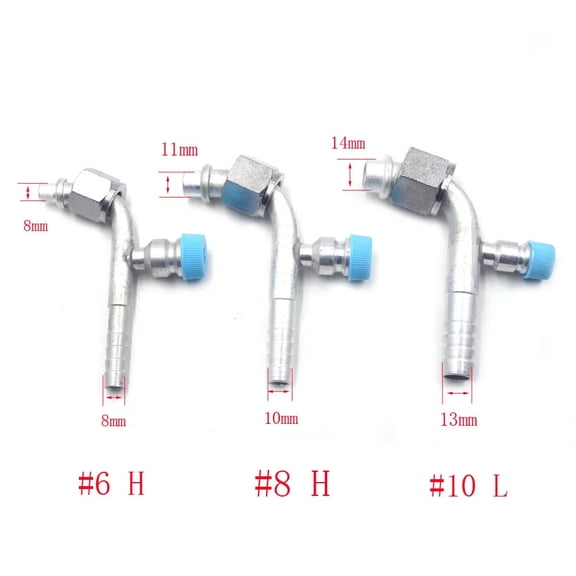 AC Fitting #6 #8 #10 Female Oring Beadlock 90 Degree with R134a pressure valve
