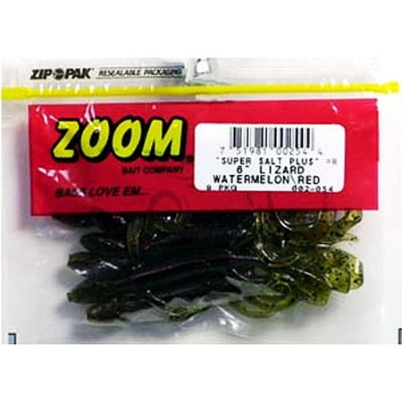 Zoom Lizard Fishing Baits, Watermelon Red, 9pk (Best Bait To Catch Red Squirrels)