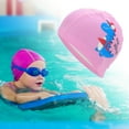 thumbnail image 2 of Unique Bargains 1 Pc Knitted PU Elastic Cartoon Dinosaur Swim Cap Pink, 2 of 6