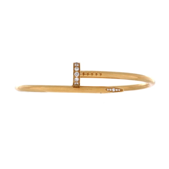 Pre-Owned Juste un Clou Bracelet 18K Yellow Gold with Diamonds Classic By Rebag