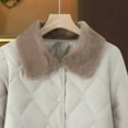 thumbnail image 4 of Women's Winter Thin Warm Jacket Coat Outerwear, Thermal Lightweight Casual Long Sleeve, Windproof Puffer Jacket for Cold Weather, Holiday Gift | CSEONE,Beige XL, 4 of 7