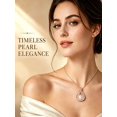 thumbnail image 2 of TANGPOET Sterling Silver Rose Gold Plated White Pearl Necklace Women, 2 of 5