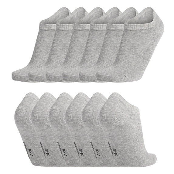 6pcs adult men's and women's thin short tube socks sweat-absorbing breathable running leisure cotton socks sports socks - grey
