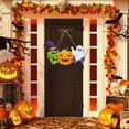 thumbnail image 6 of Halloween Door Sign, Ghost Wreath for Door, Pumpkin & Ghost Sign Halloween Wreath Hanger for Front Door, Halloween Decorations Indoor Outdoor for Halloween Party Home Wall Window Hanging A, 6 of 6