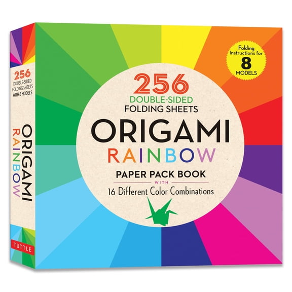Pre-Owned Origami Rainbow Paper Pack Book: 256 Double-sided Folding Sheets - 16 Different Color Combinations (instructions for 8 Projects): 256 Double-Sided ... Sheets (Includes Instructions Paperback