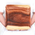 thumbnail image 3 of Square Acacia Wood Salad Plate 2-Pack, 3 of 5