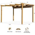 thumbnail image 3 of Domi 10' X 13' Outdoor Retractable Pergola Canopy, Aluminum Patio Pergola, Sun Shade Shelter for Backyards, Gardens, Patios, Deck, Ideal for BBQ, Party, Beach and More, Wood-Looking, 3 of 10