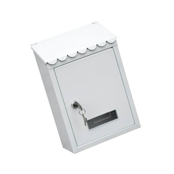 Rust-proof Mailbox 22x6.5x30cm Wall Mounted Mail Box Drop Box Suggestion Box Secure Case White
