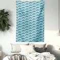 thumbnail image 3 of Dolphin Tapestry, Ocean Fauna Collection Dolphin Silhouette with Blue Color Scheme Abstract, Wall Hanging for Bedroom Living Room Dorm Decor, 60W X 80L Inches, Pale Blue Dark Blue, by Ambesonne, 3 of 5