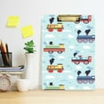 thumbnail image 2 of FORMRS Acrylic Clipboard with Low Profile Clip Standard A4 Letter Size, 12.5" x 9", Colorful Trains, 2 of 8