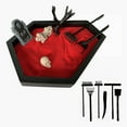 thumbnail image 6 of Clearance Desktop Ornament under $5,Coffin Zen Garden Decor For OfficeDesk Meditation&Relaxation Mini Halloween Tabletop Sand Garden Black Wooden Tray Kit Includes Pumpkin Skeleton Dog RIP Etc, 6 of 9