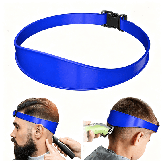 KASIU Neckline Shaving Template and Adjustable Hair Trimming Guide,Blue | Diy Self Haircutting System,Clean and Straight Neck Hairline,Soft Portable,Blue