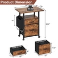 thumbnail image 2 of HIGDBFE File Cabinets with 2 Drawers, Rolling Fabric Filing Cabinet with 24'' Large Tabletop, Printer Stand for Home Office, Fits A4/Letter Size, Rustic Brown, 2 of 11