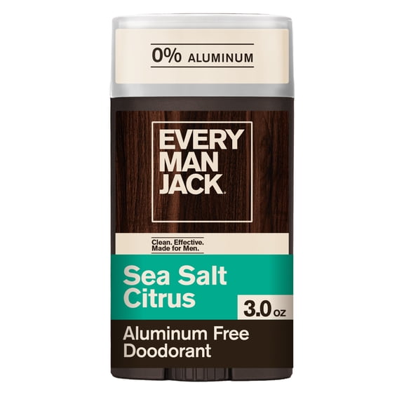 Every Man Jack Sea Salt   Citrus Aluminum-Free Deodorant for Men, Naturally Derived, 3 oz