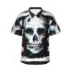 thumbnail image 1 of Balery Watercolor Skull Camisas hawaianas de manga corta para hombre, camisas playeras de corte holgado, camisas de vacaciones con botones,X-Large, 1 of 7