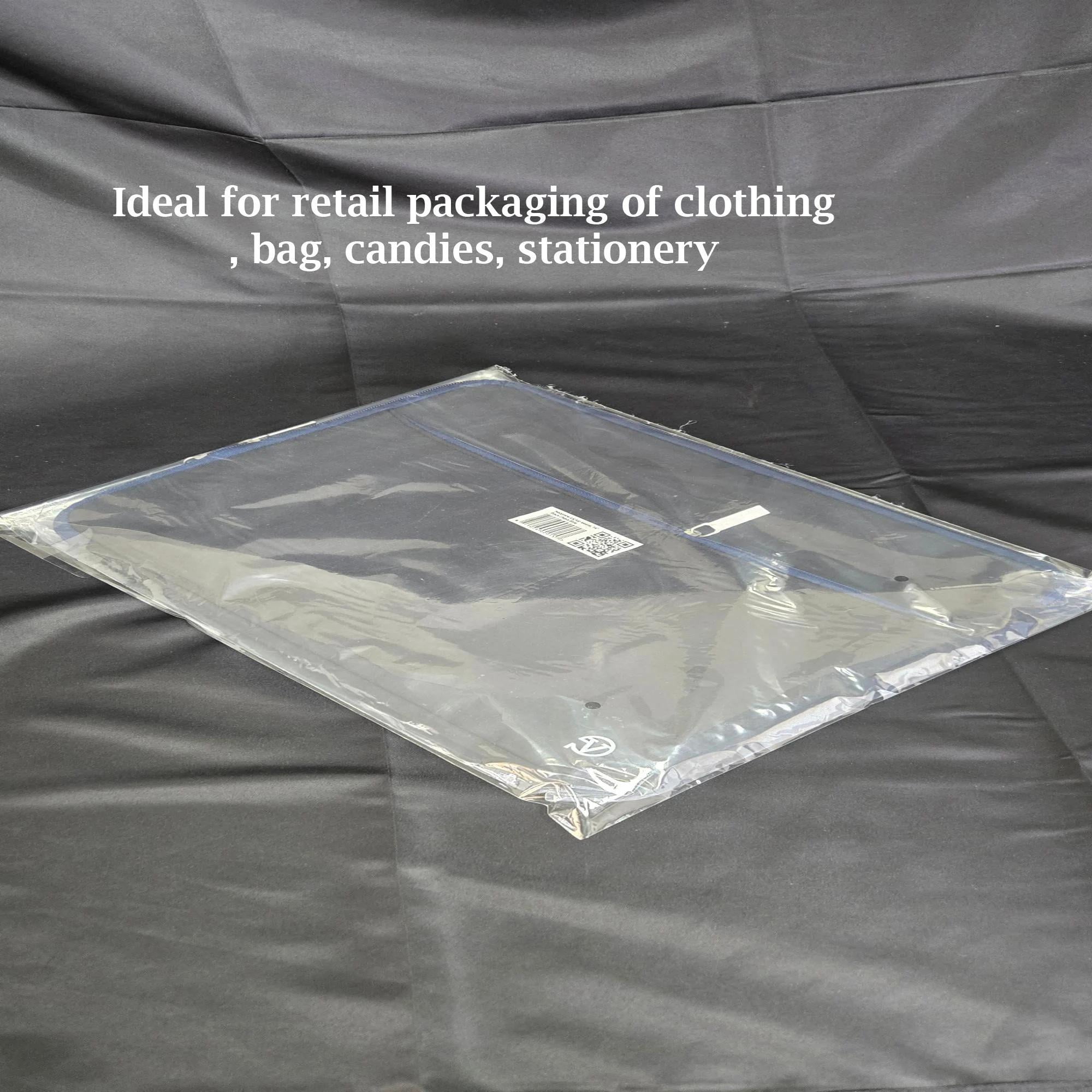 Clear Resealable Poly Bags 24 x 20 Inches, Pack of 200 Large Self-Sealing Plastic Bags for Apparel, Bulk Packaging, Storage and Shipping