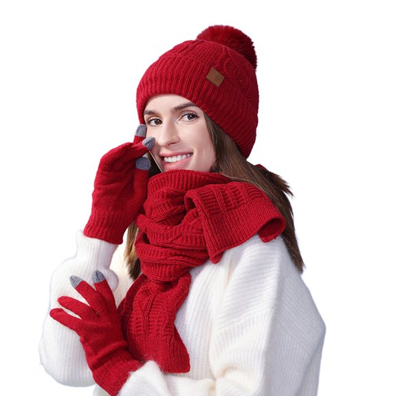Hat Scarf And Glove Set Fashionable Outdoor Baby Warm Three Piece Set
