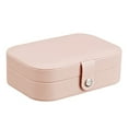 thumbnail image 1 of Portable Simple Storage Box Multifunctional Two Layers Container for Women Travel Small Pu Leather Jewelry Case Orange, 1 of 8