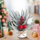 thumbnail image 4 of Mini árbol de Navidad decorativo de escritorio con bayas y piñas artificiales para sala de estar o dormitorio. Ambiente navideño. 1 unidad. 30 × 24 × 7,8 cm. Rkxzt, 4 of 8