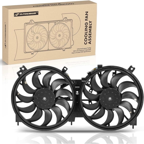 A-Premium Engine Radiator Cooling Fan Assembly Compatible with Nissan Murano 2009-2014, Quest 2011-2017, V6 3.5L, Replace# 214811AA0A, 21481JN20A