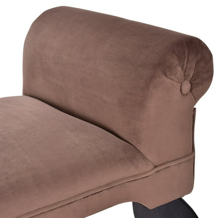 Gymax End Bed Bench Rolled Arms Seat Chair Wood Leg