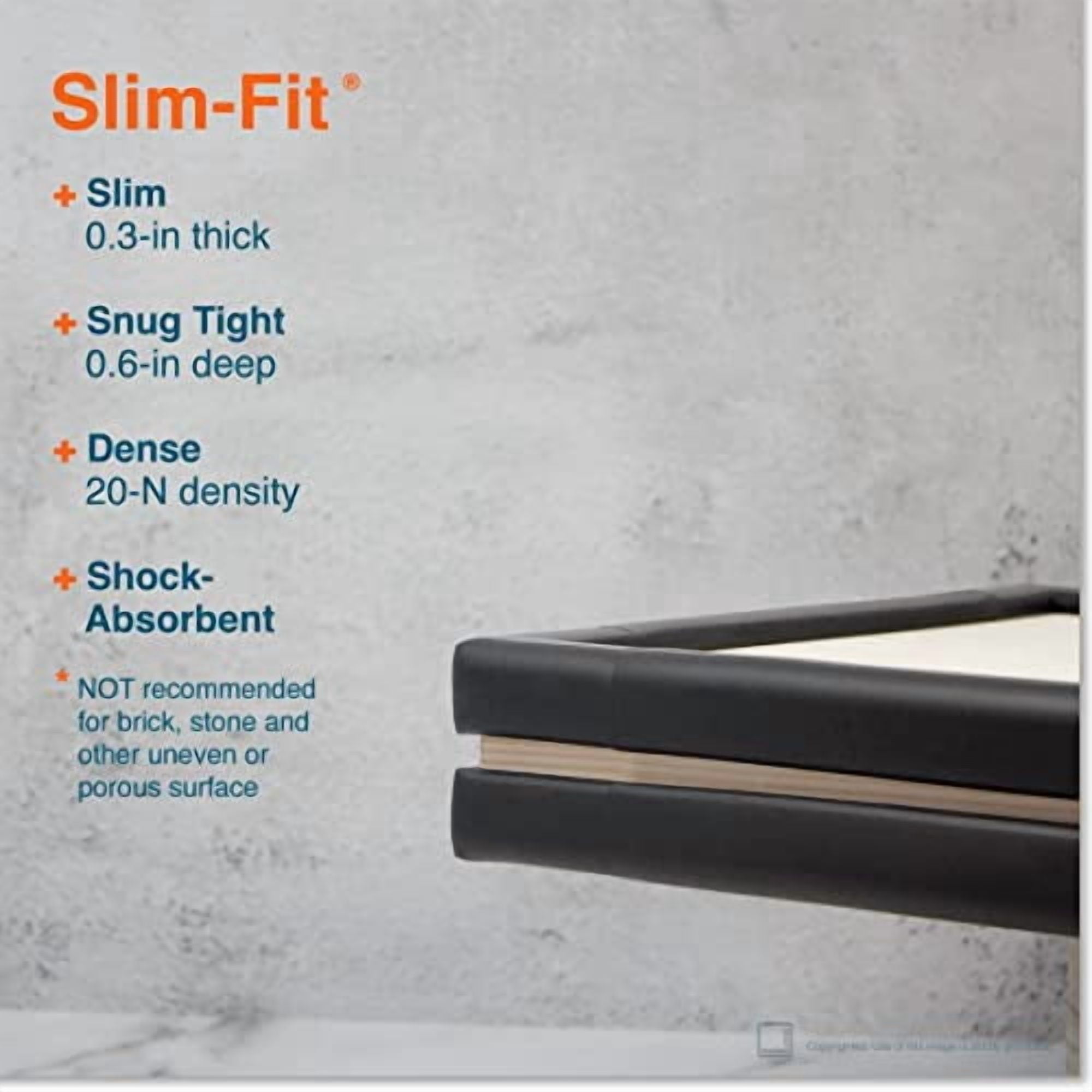 Slimfit Corner Edge Protector for Baby Proofing (Small 15ft Edge 4 Corners), Furniture Safety Bumper Guard, Soft NBR Rubber Foam, 3M Adhesive, Onyx Black