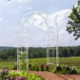 thumbnail image 3 of Evergreen Montebello Iron Garden Arbor, White- 53 x 84 x 23 Inches Fade and Weather Resistant Outdoor Decor, 3 of 9