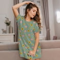thumbnail image 3 of Picia Pig Face With Sunflower Pattern Women’s Nightdress – Casual Short-sleeved Loose-Fit Sleepwear, Soft Cotton Short-Sleeve Sleep Shirt for Relaxation & Comfort, 3 of 6