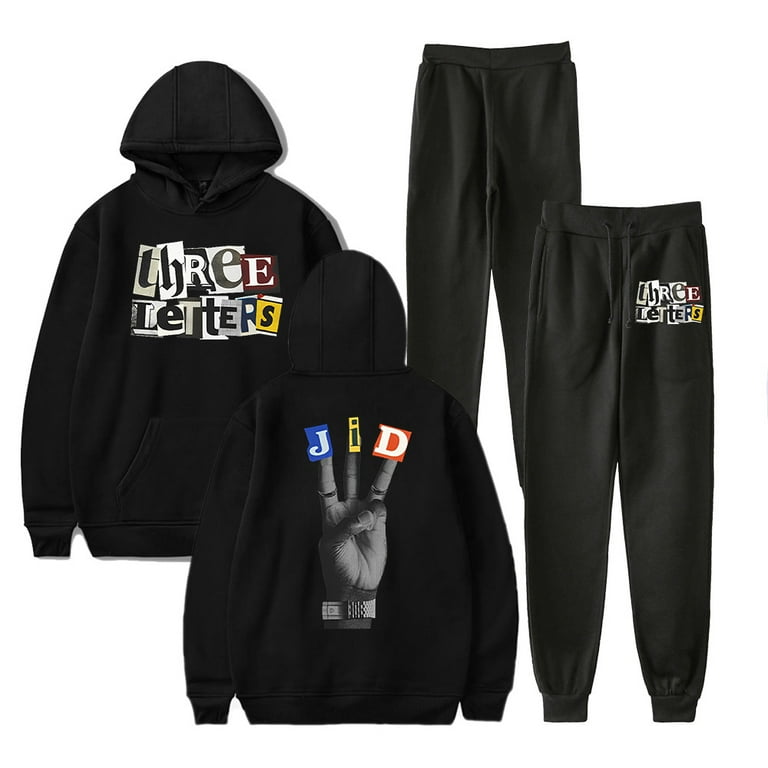 JID Merch THREE LETTERS RANSOM Hoodie and SWEATPANTS set pop