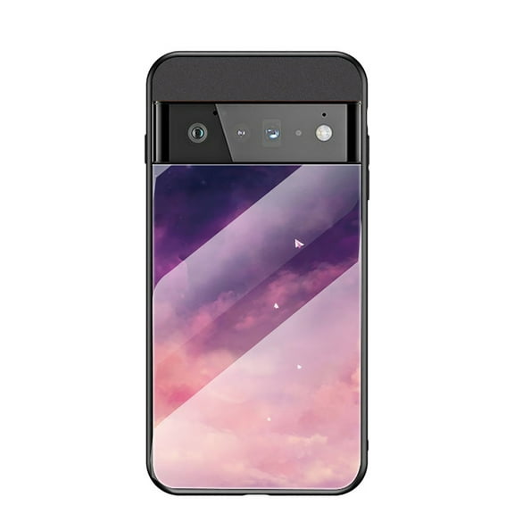 Nalacover For Google Pixel 7 Fit Slim Case,Stylish Galaxy Pattern Design Luxury Tempered Glass Back Case Anti-scratch Side with TPU Bumper Shockproof Camera Lens Protective Cover.