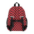 thumbnail image 3 of Red and Black Checkered Pattern Backpack for School, Cute School Bag with Adjustable Shoulder Straps and Padded Back, 15"x11.42"x5.5", 3 of 5