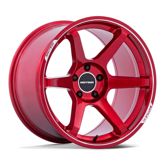 18x8.5 Motegi MR160 Battle VI Cherry Red Metallic Machined Wheel 5x4.5 (22mm)