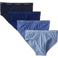 thumbnail image 1 of Calvin Klein Men's Underwear Cotton Classics 4 Pack Low Rise Briefs, Blue Assorted, Medium, 1 of 1