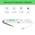thumbnail image 3 of Mistaha Waterproof Outdoor Power Supply for LED Lights - 12V 36W Transformer with Short Circuit and Overload Protection - AC90V-250V Input - Ideal for Signs, Light Boxes, and Strips, 3 of 6