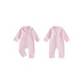 thumbnail image 2 of Cenuakty Baby Jumpsuit Long Sleeve Stripes Print Button Up Romper Footless Pajamas, 2 of 9