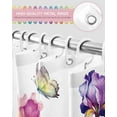 thumbnail image 5 of Easter Shower Curtain Iris Flower Butterfly Shower Curtains for Bathroom Decor Floral Leaves Branch Purple Bath Curtains Sets for Spring Easter Bathroom Decor Fabric Waterproof Standard 72" X 72", 5 of 5