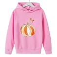 thumbnail image 4 of DJDLJWCJ Girls Halloween Hoodie Solid Color Casual Print Pullover Loose Fit Sweatshirt Pink Size 7, 4 of 4