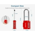 thumbnail image 4 of Puroma 2 Pack 2.6 Inch Long Shackle Combination Lock 4 Digit Outdoor Waterproof Padlock for School Gym Locker, Sports Locker, Fence, Gate, Toolbox, Case, Hasp Storage (Red & Black), 4 of 4