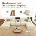 thumbnail image 2 of MF Studio 163" U-Shaped Cloud Couch Modular Sectional Sofa with with Ottomans for Living Room, No Assembly Required, Beige, 2 of 9