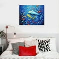 thumbnail image 4 of ONETECH Fish Abstract 18 Canvas Art - Home Decor Wall Art Print Poster Painting Large 20\x16\, 4 of 4