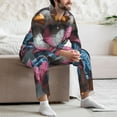 thumbnail image 7 of Naloa Lady Duck Men’s Pajamas Set - Long Sleeve Button Down Sleep Shirt and Pajama Bottoms Sleepwear Set-Small, 7 of 7