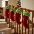 thumbnail image 3 of PMU Christmas Velvet Plush 1 Pc Red and Light Green Stocking, 3 of 7